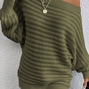 Off-Shoulder Ribbed Sweater