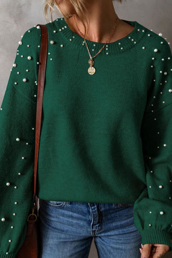 Elegant Pearl Embellished Sweater