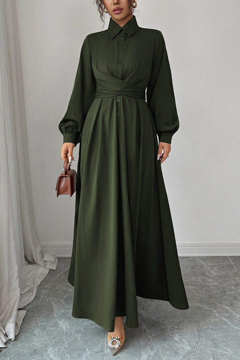 Elegant Long Sleeve Maxi Casual Dress
