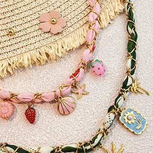 Charm-Decorated Braided Necklace