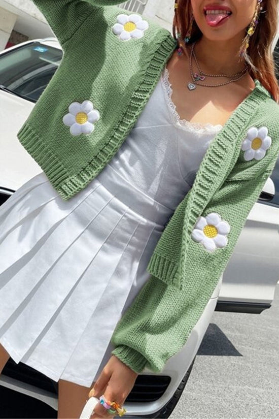 Floral Open-Front Cardigan