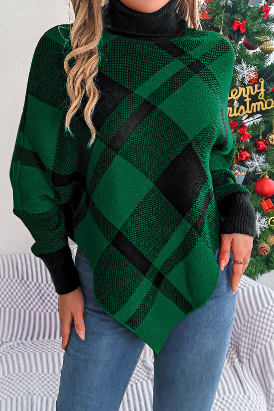 Plaid Pattern Loose Fit Sweater