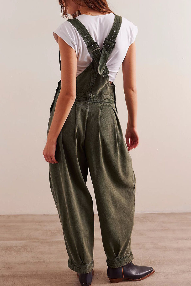 Casual Buttoned Overall Jumpsuit