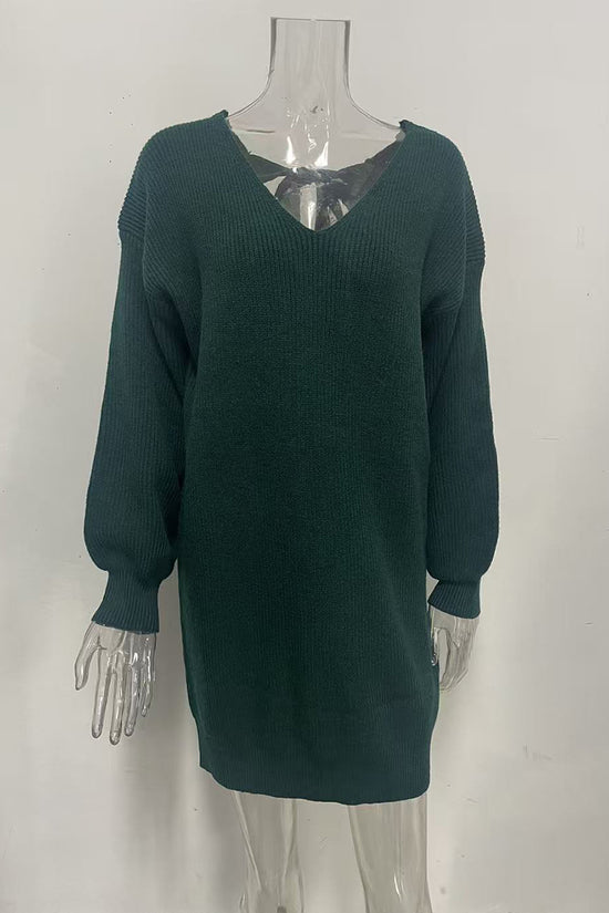 Bow Back Knit Casual Dress