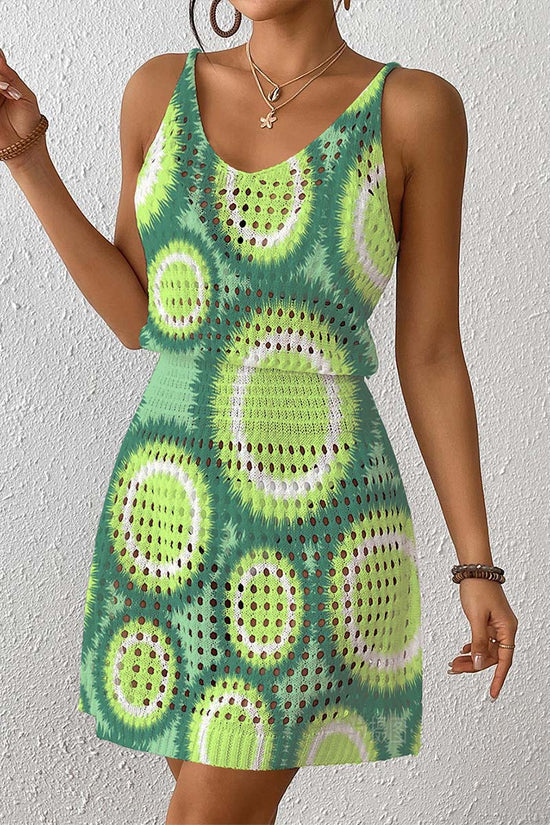 Geometric Pattern Sleeveless Cover-Up