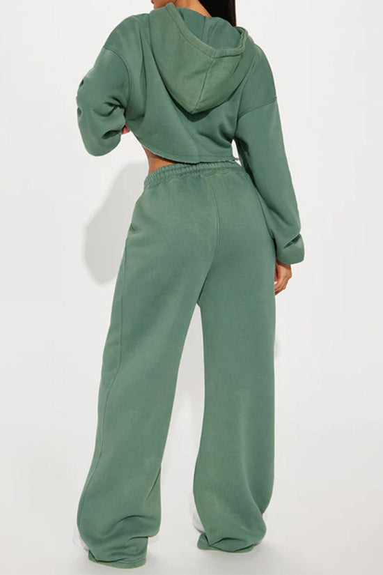 Sporty Zip Hoodie and Jogger Set