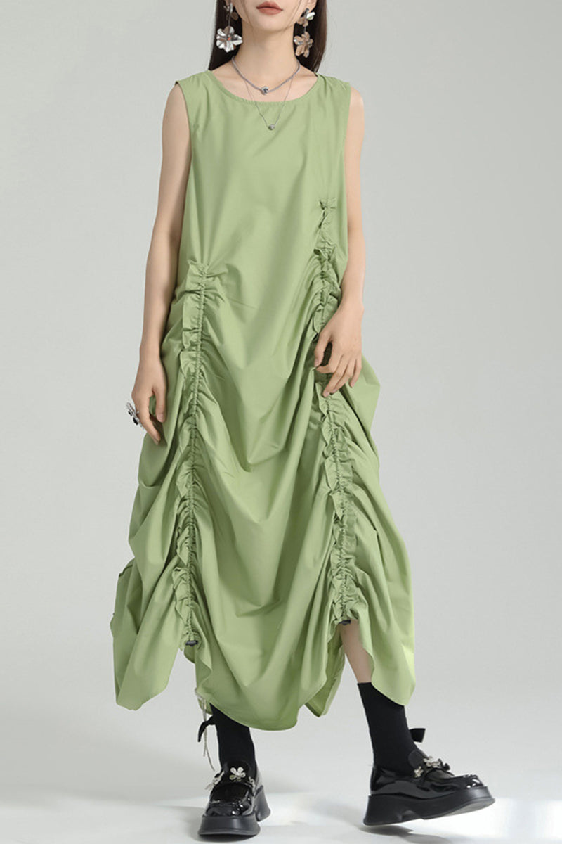 Sleeveless Draped Casual Maxi Dress