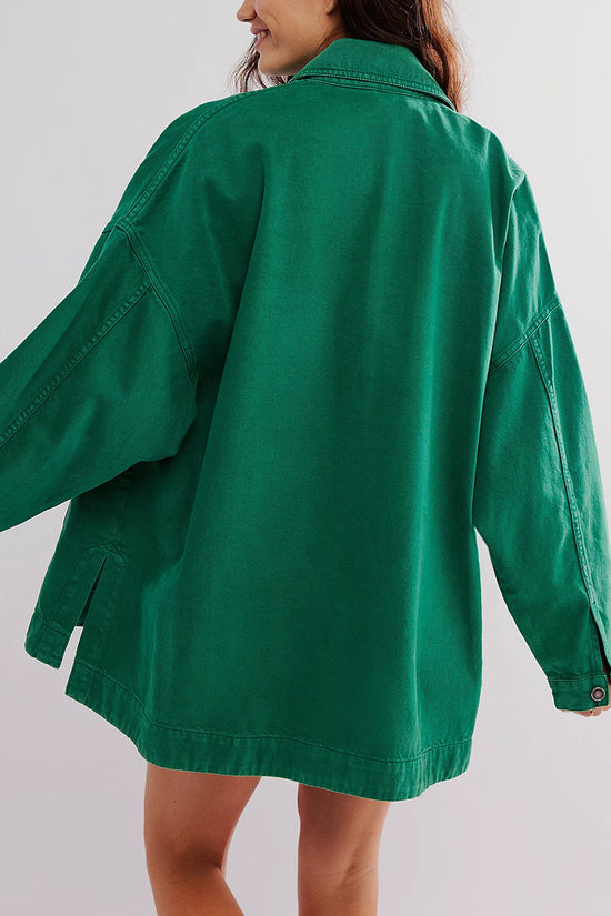 Oversized Denim Jacket with Pocket Detail