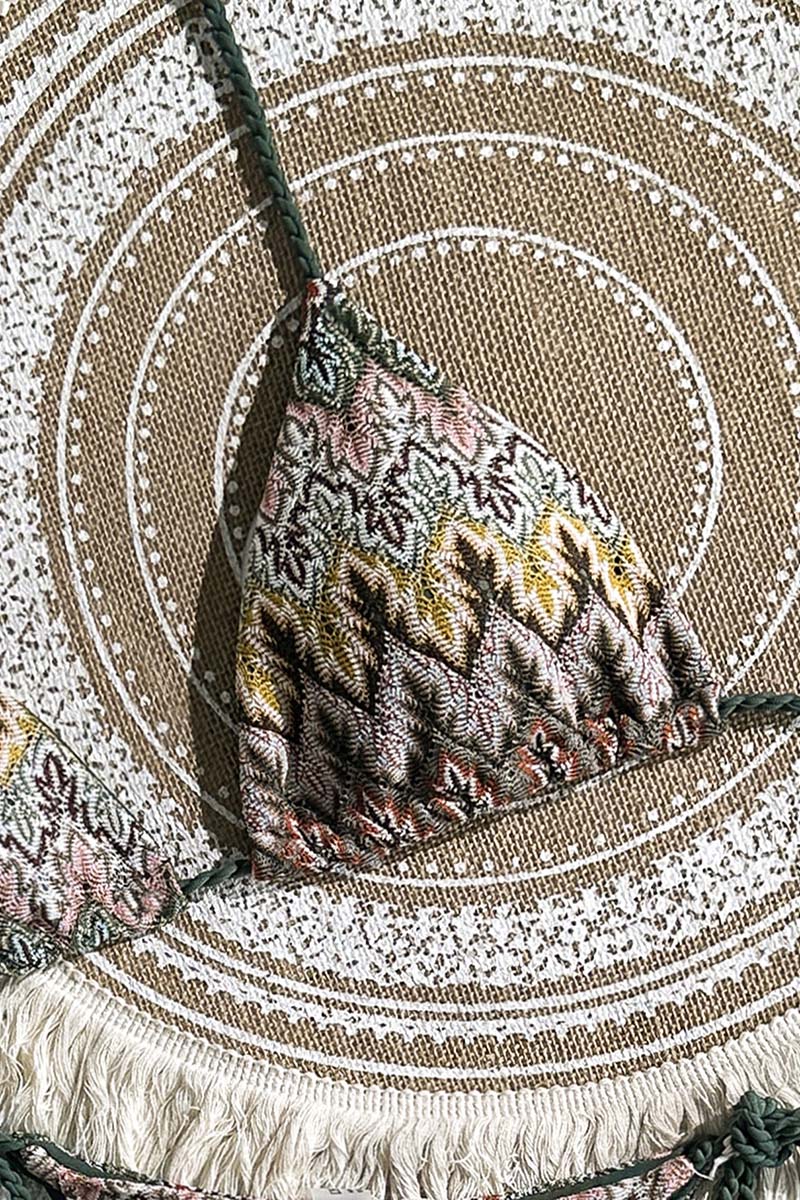 Patterned Triangle Tie Bikini Set