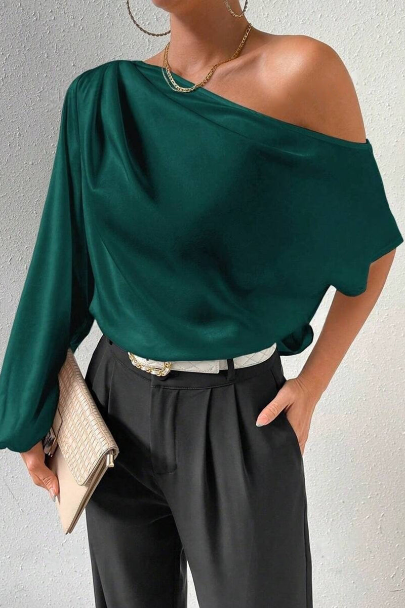 One-Shoulder Long Sleeve Top