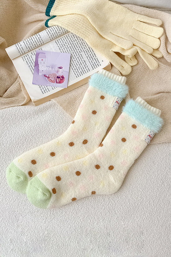 Cozy Polka Dot Knit Socks