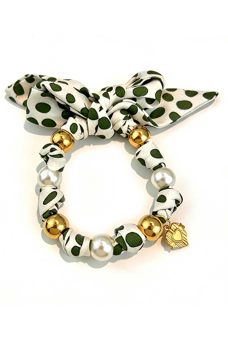 Elegant Bow and Bead Bracelet