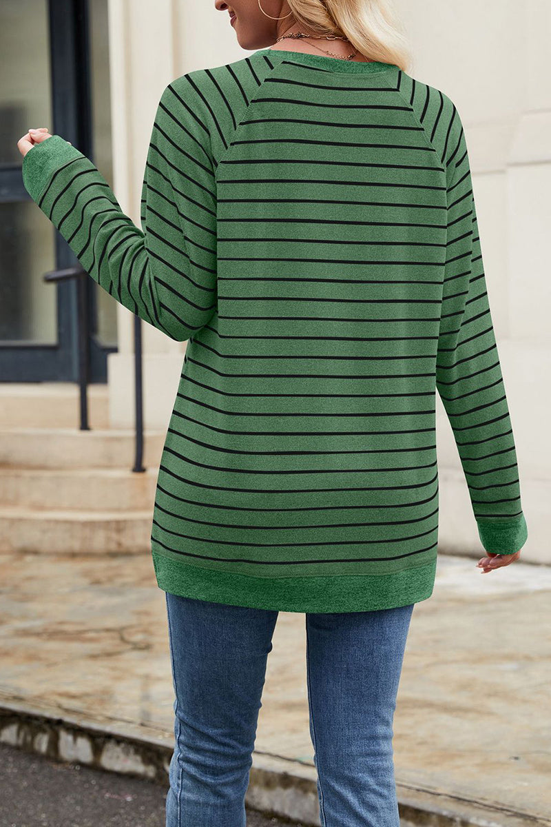 Striped Long Sleeve Casual Blouse