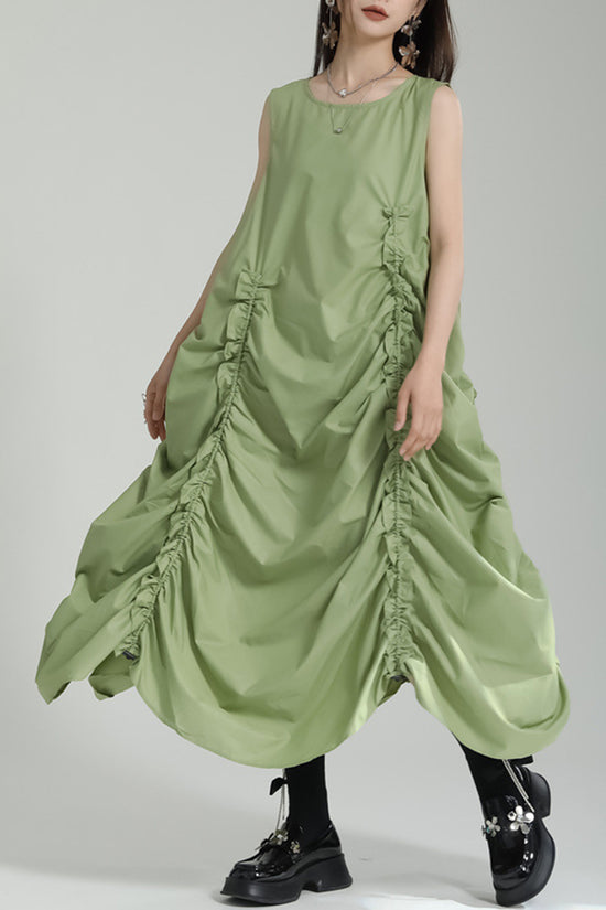 Sleeveless Draped Casual Maxi Dress