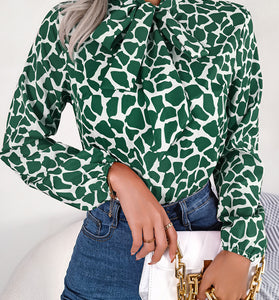 Bold Print Long Sleeve Blouse