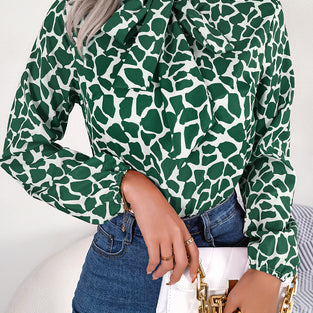 Bold Print Long Sleeve Blouse