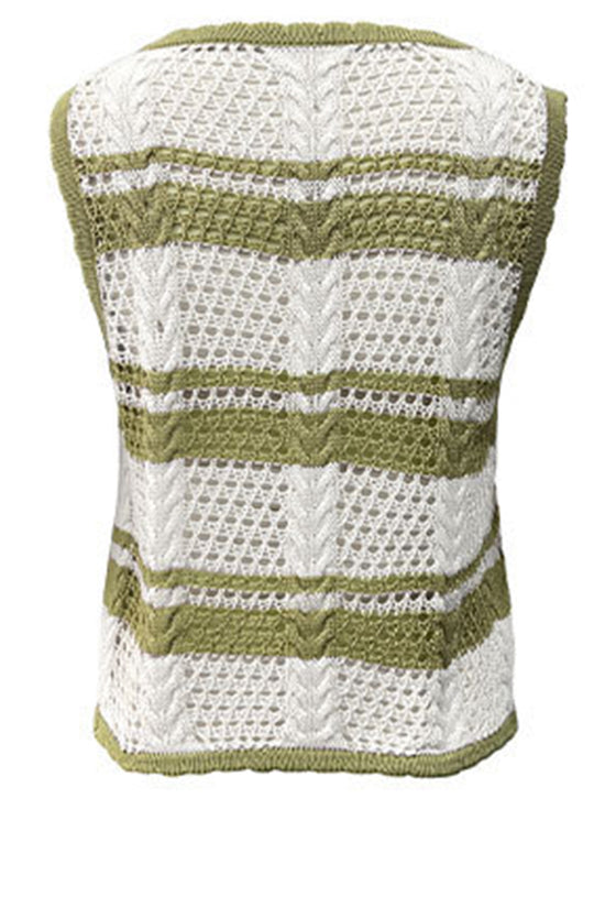 Striped Lace-Up Sweater Vest