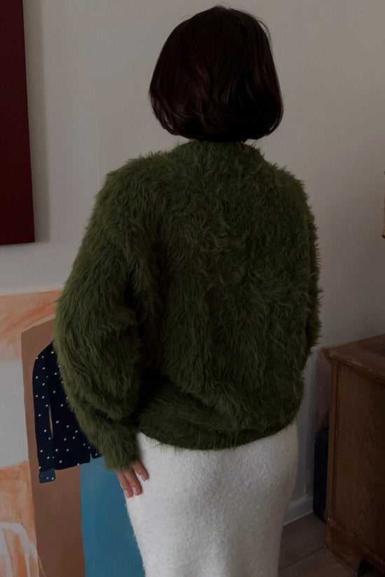 Fluffy Button-Up Cardigan