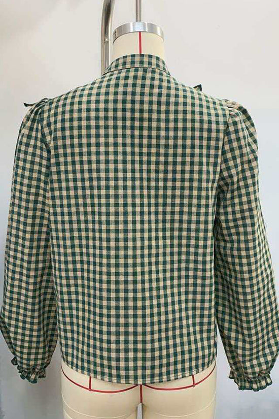 Ruffled Checkered Blouse