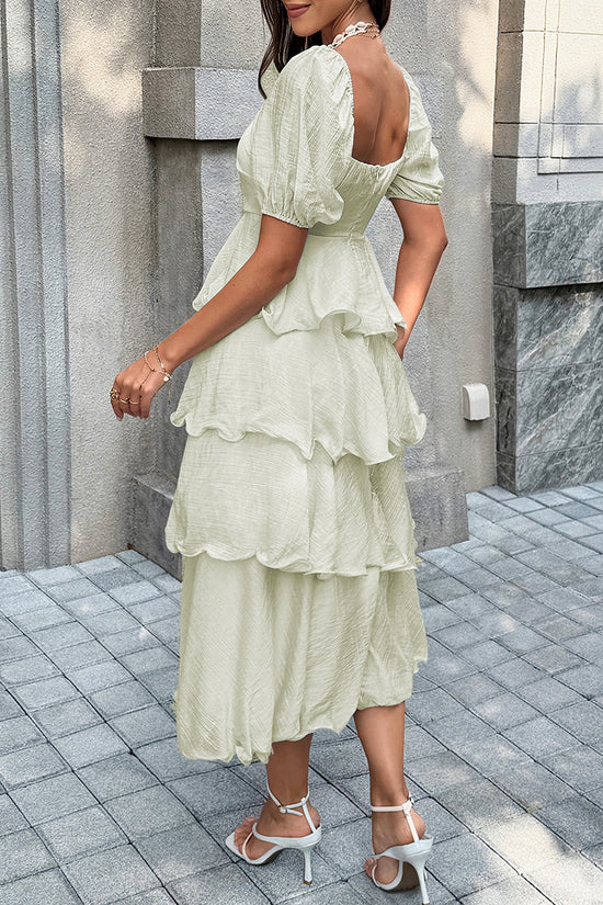 Tiered Ruffle Casual Midi Dress