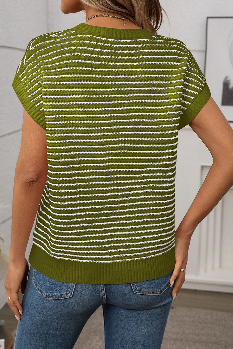 Striped Sleeveless Sweater Vest