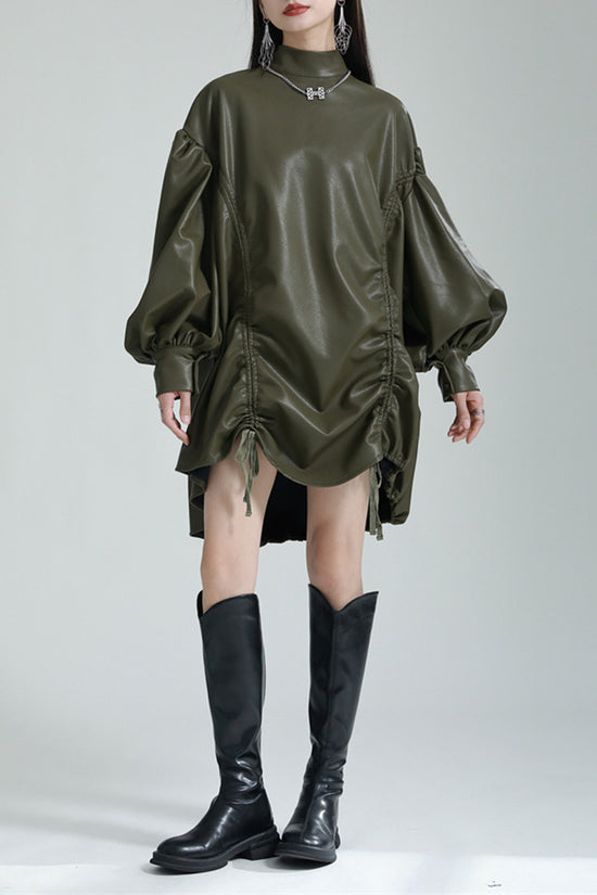 Elegant Oversized Balloon Sleeve Dress