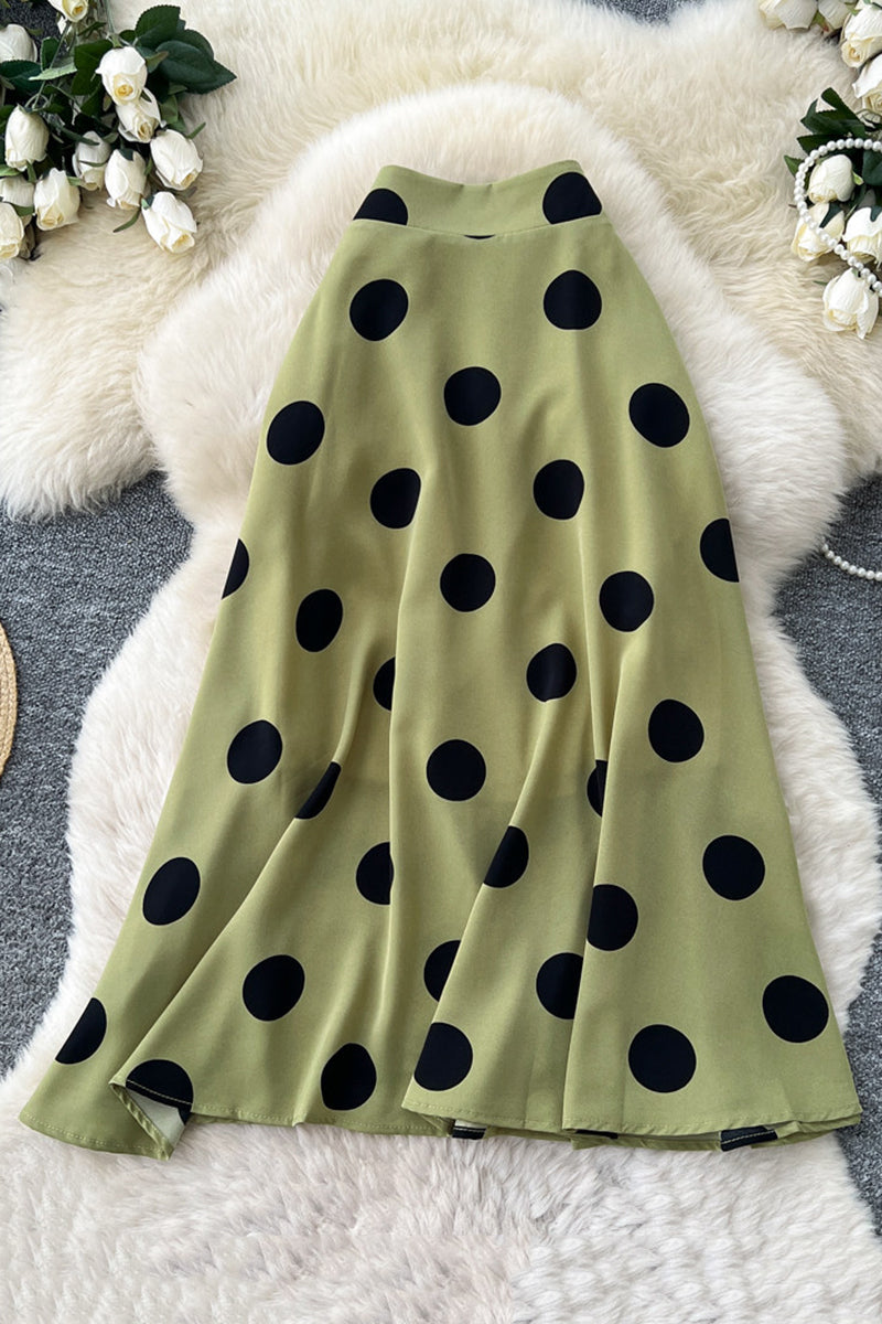 Polka Dot Midi Skirt