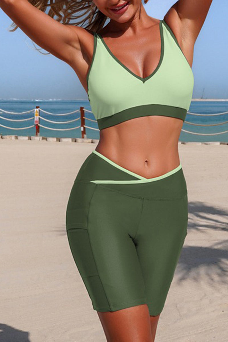 Sporty Two-Tone Bikini Set