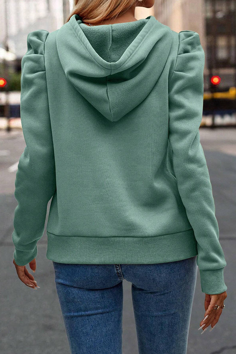 Puff Sleeve Casual Hoodie