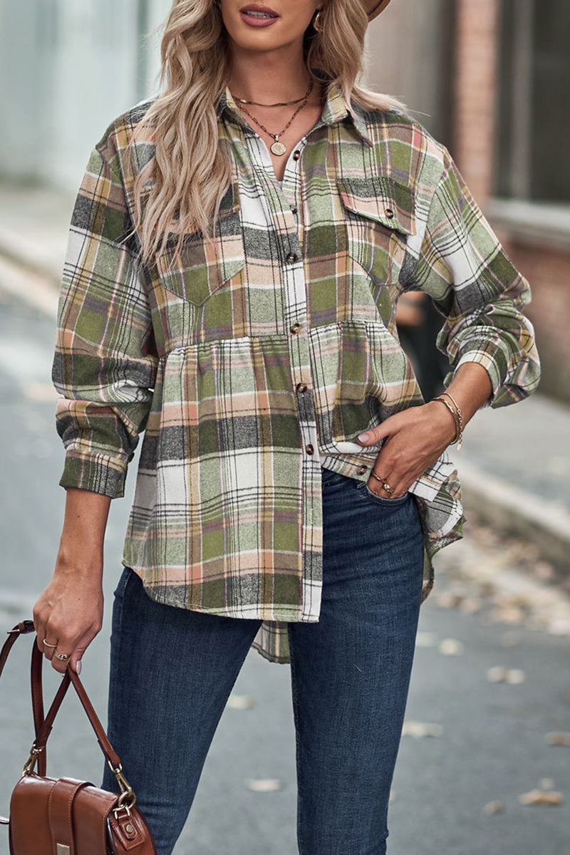Relaxed Fit Plaid Button-Up Shirt