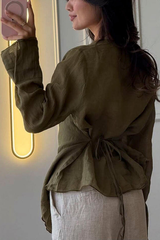 Ruffle Hem Asymmetric Blouse