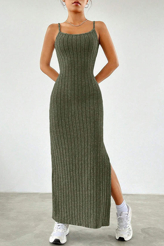 Off-Shoulder Ribbed Dress Set