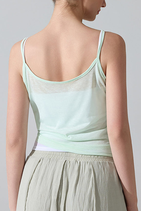 Asymmetrical Hem Sleeveless Active Top