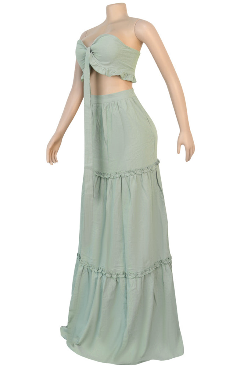Elegant Bow Tie Skirt Set