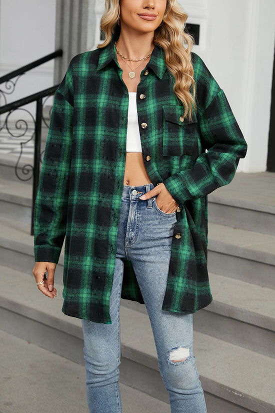 Plaid Button Down Long Sleeve Shirt