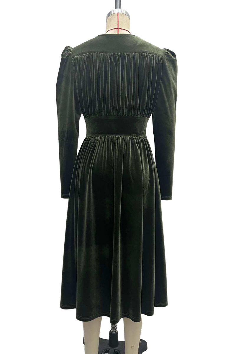 Elegant Long Sleeve Midi Dress