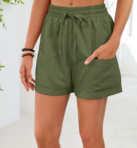 Elastic Waist Casual Shorts