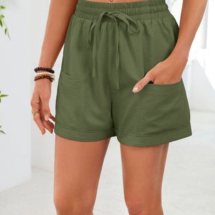 Elastic Waist Casual Shorts