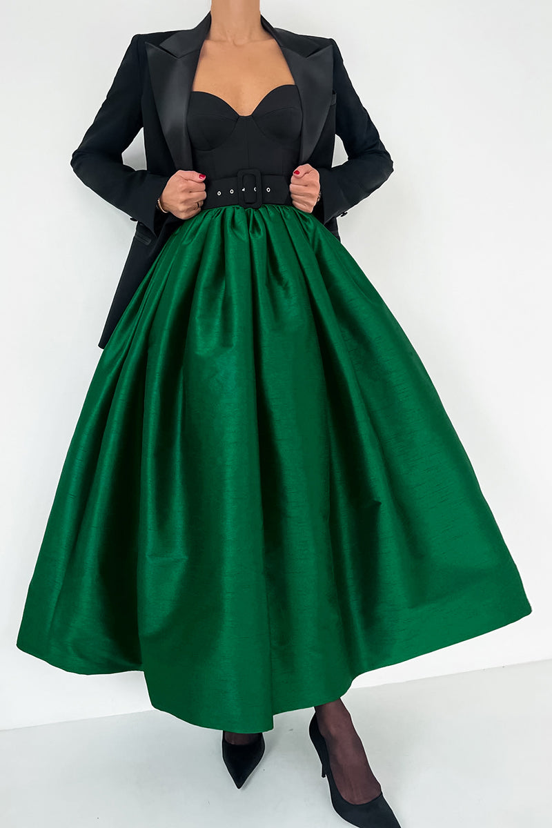 Belted Elegant Midi Skirt