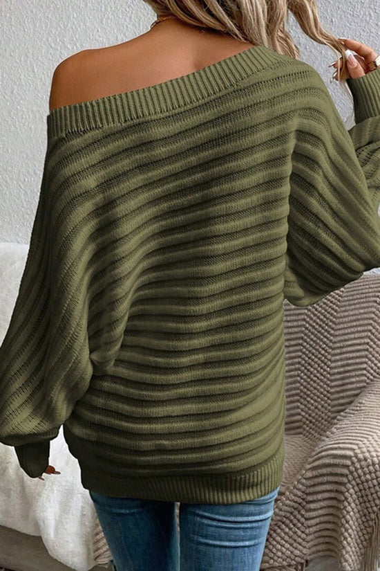 Off-Shoulder Ribbed Sweater