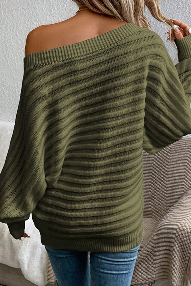 Off-Shoulder Ribbed Sweater