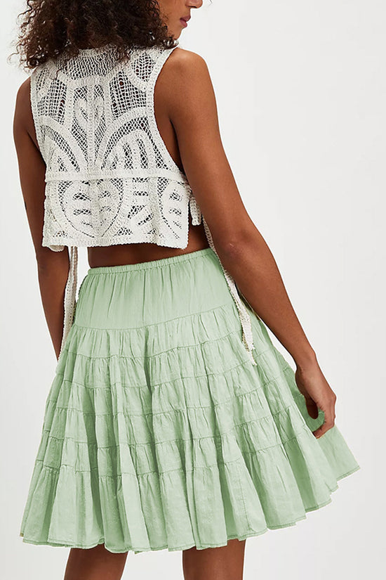 Ruffled Layered Midi Skirt