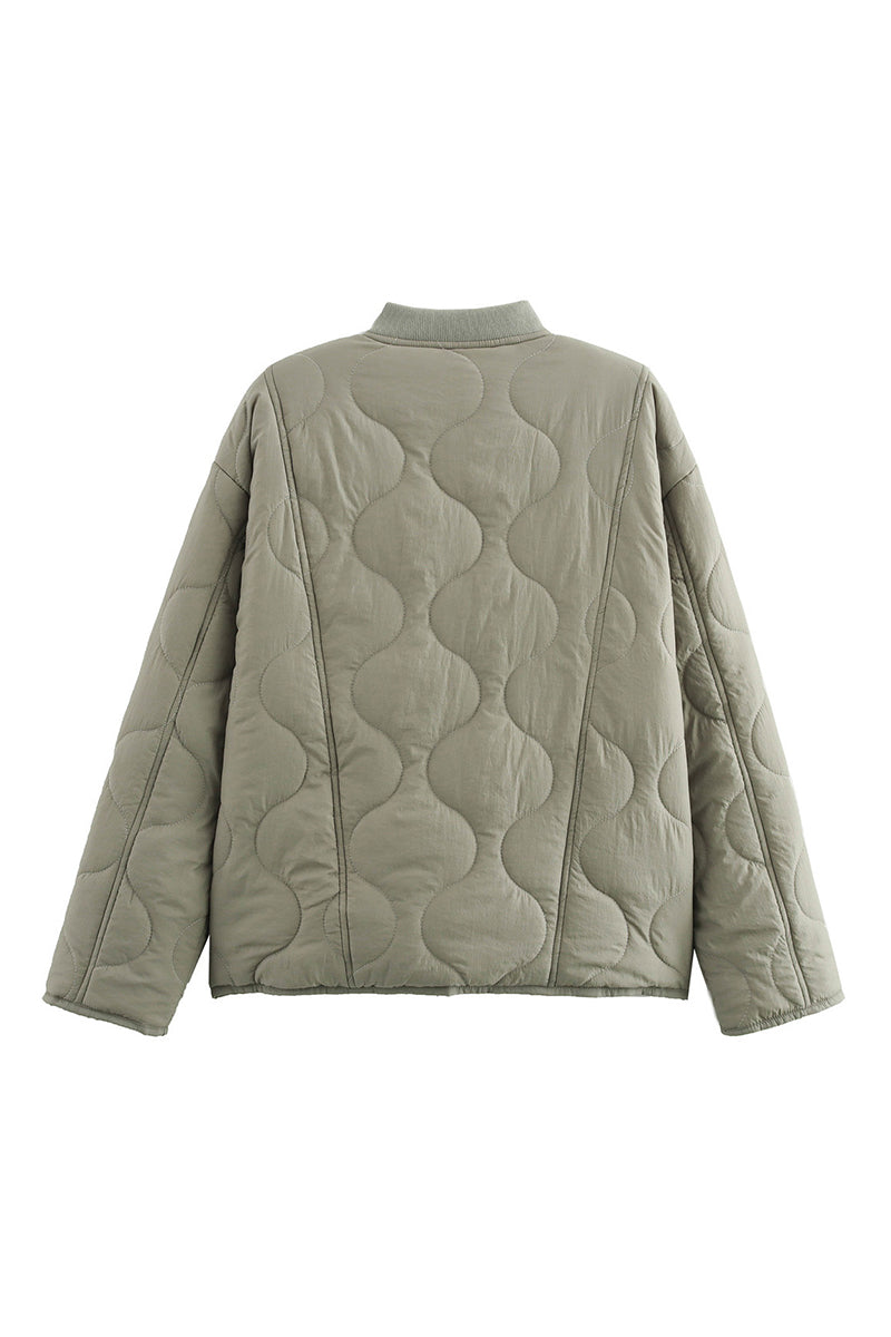 Quilted Button-Up Jacket