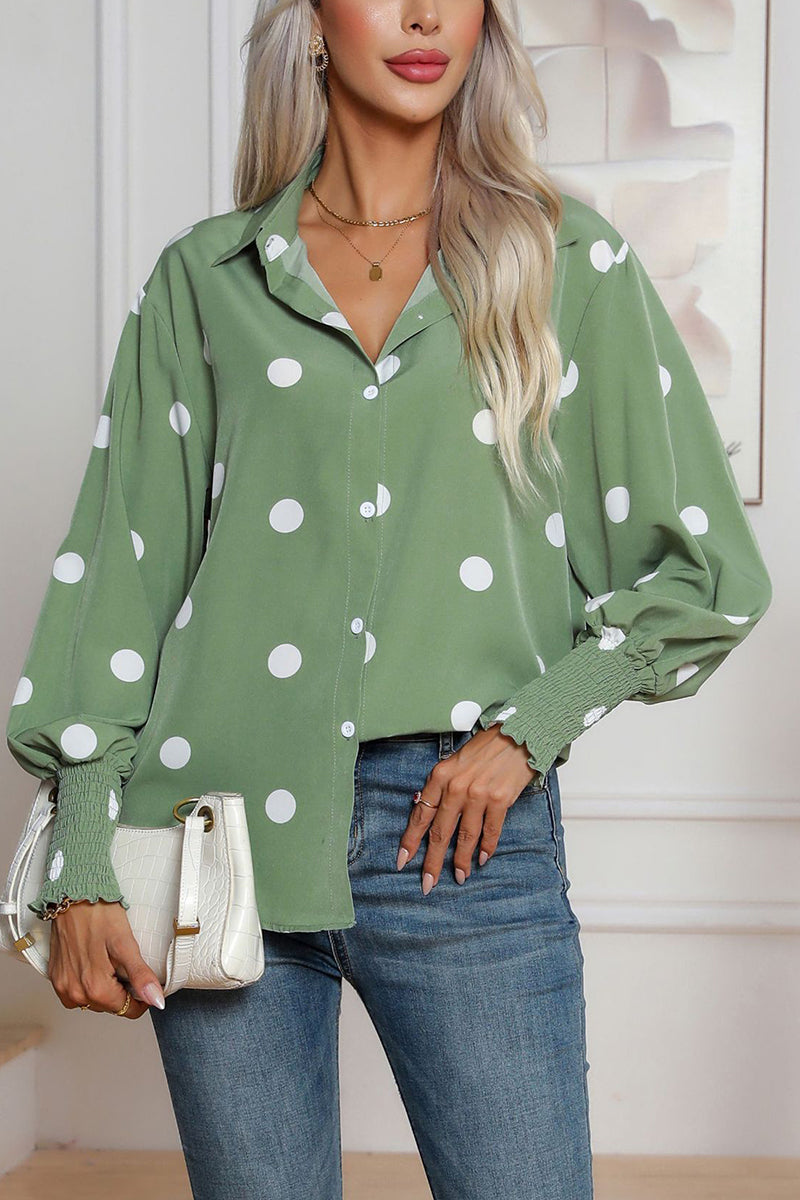 Polka Dot Long Sleeve Blouse