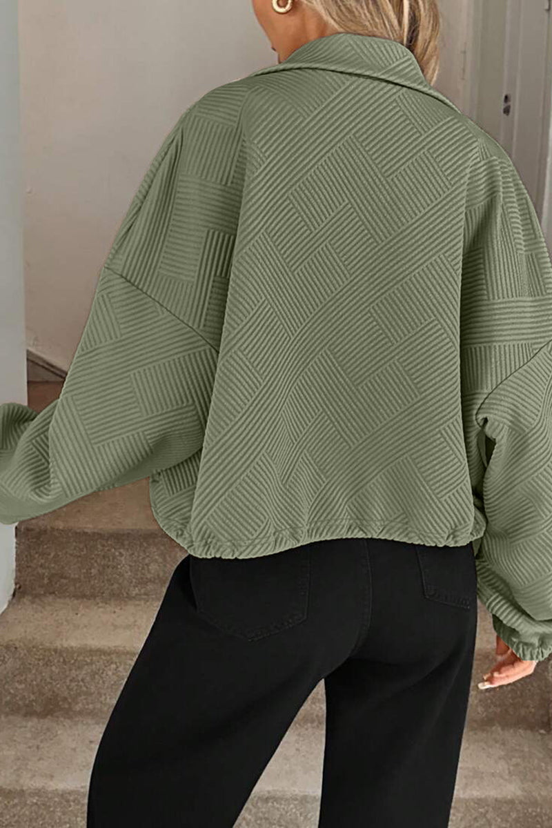 Textured Zip-Up Casual Jacket