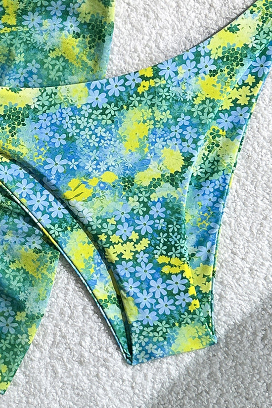 Floral Triangle Bikini with Sarong Set