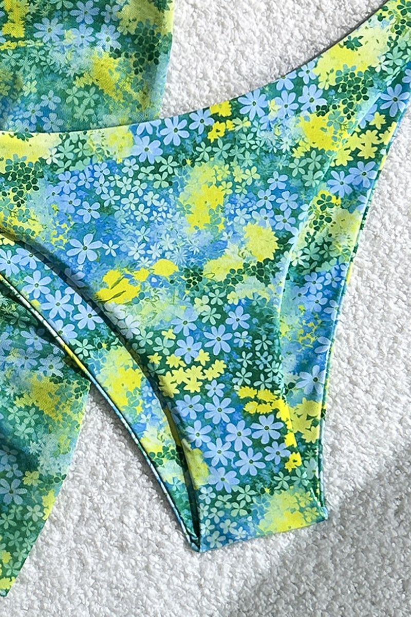 Floral Triangle Bikini with Sarong Set