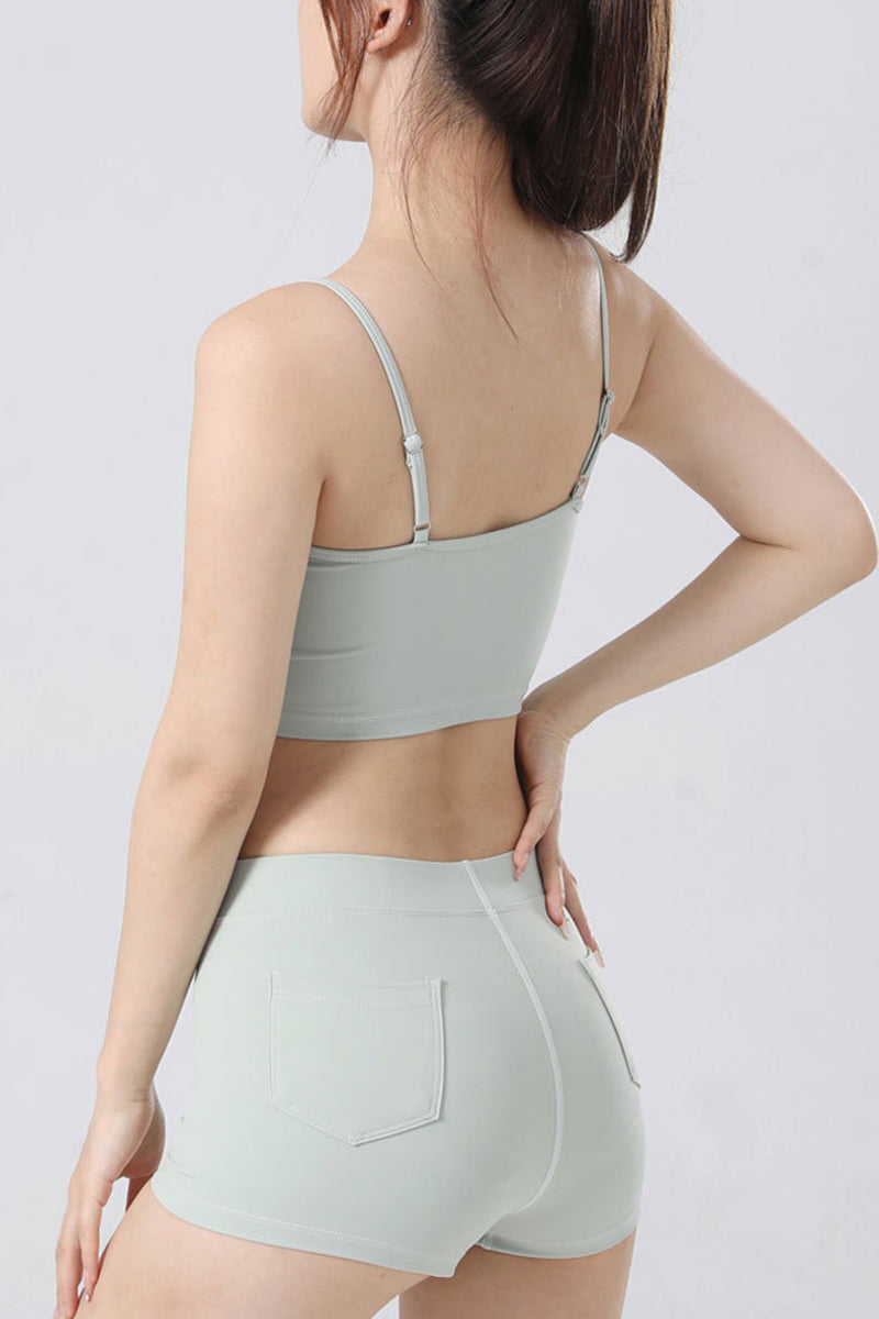 Stylish Sleeveless Crop Top and Shorts