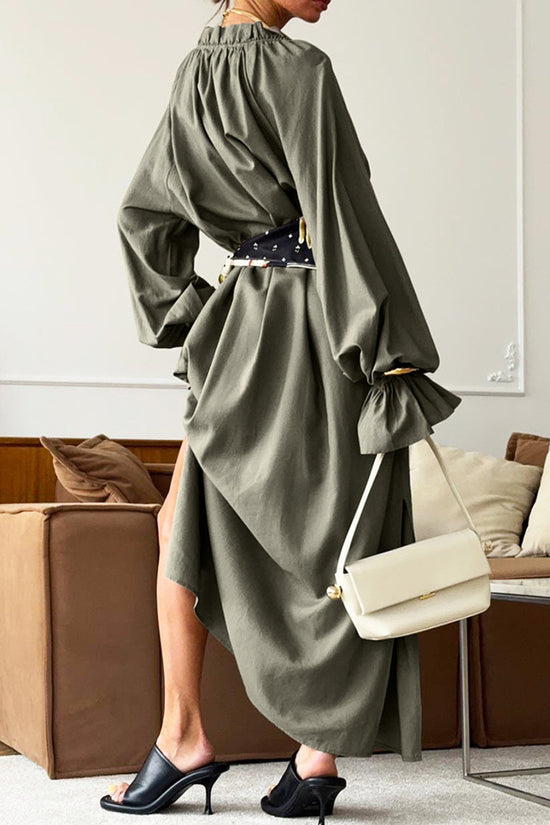 Elegant Long Sleeve Midi Dress