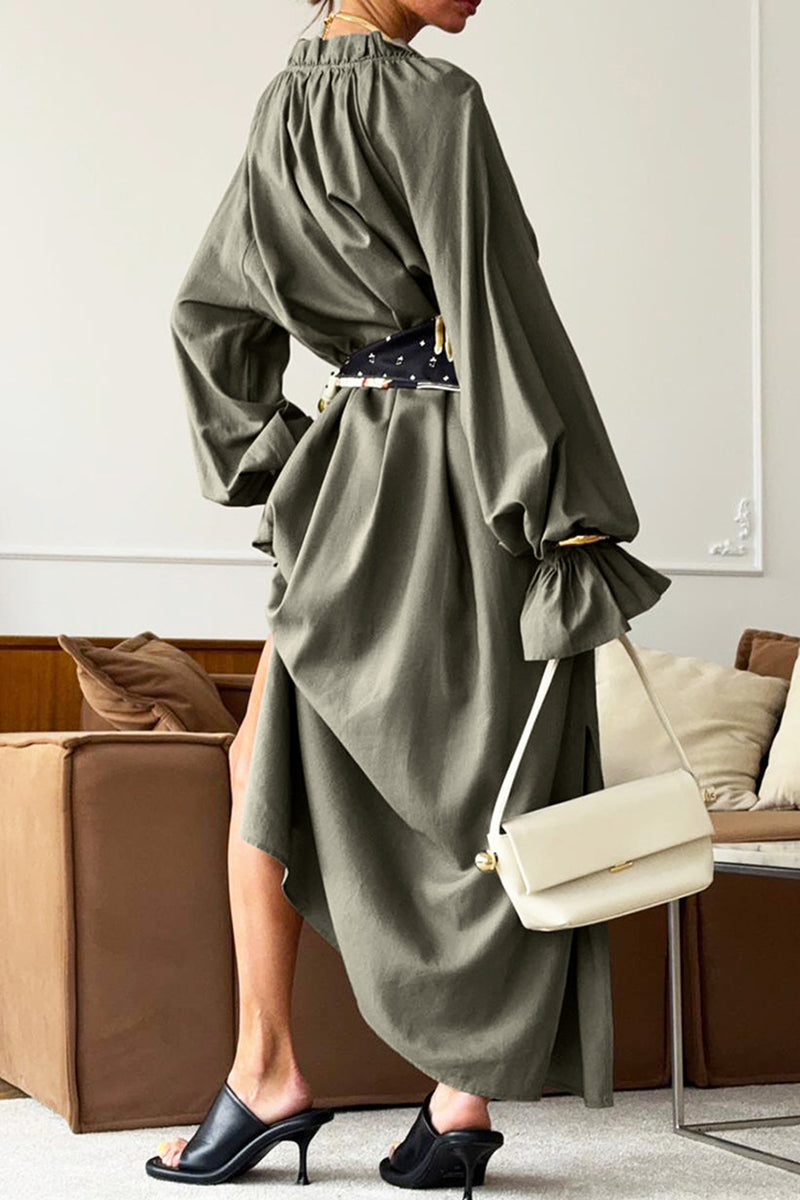 Elegant Long Sleeve Midi Dress